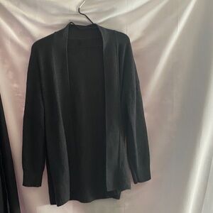 LULULEMON WO SIZE 4 Open Front Women's Sweater dark gray pockets clean EUC